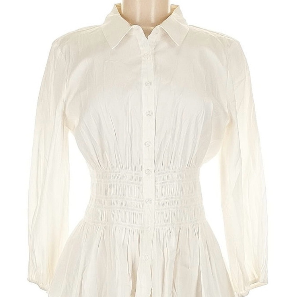 Elegant White Button-Up Blouse